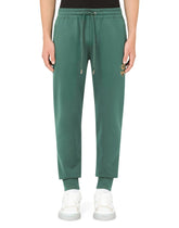 Jersey jogging pants with embroidery - | Dolce & Gabbana