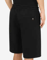 Jersey jogging shorts with embroidery - | Dolce & Gabbana