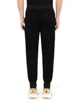 Jogging pants with flocked leopard print - | Dolce & Gabbana