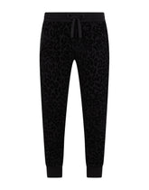 Jogging pants with flocked leopard print - | Dolce & Gabbana