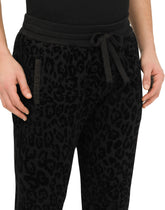 Jogging pants with flocked leopard print - | Dolce & Gabbana