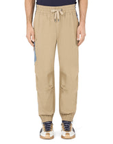 Stretch cotton cargo pants with denim details - | Dolce & Gabbana