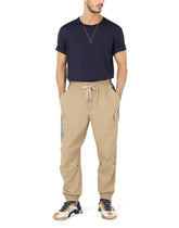 Stretch cotton cargo pants with denim details - | Dolce & Gabbana
