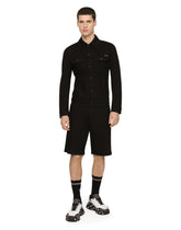 Black stretch denim shorts - | Dolce & Gabbana