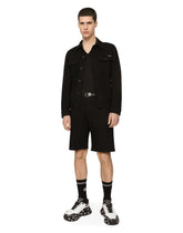 Black stretch denim shorts - | Dolce & Gabbana
