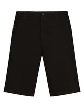 Black stretch denim shorts - | Dolce & Gabbana
