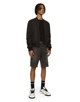 Gray wash stretch denim shorts - | Dolce & Gabbana