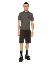 Stretch denim shorts with marble effect - | Dolce & Gabbana