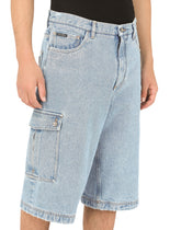Light blue denim cargo shorts - | Dolce & Gabbana