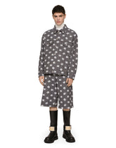 Cotton jacquard cargo shorts with DG logo - | Dolce & Gabbana