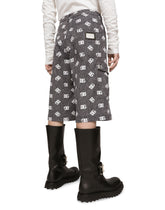 Cotton jacquard cargo shorts with DG logo - | Dolce & Gabbana