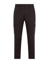 Stretch cotton cargo pants with patch embellishment - | Dolce & Gabbana