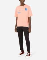 Stretch cotton cargo pants with patch embellishment - | Dolce & Gabbana