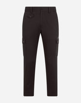 Stretch cotton cargo pants with patch embellishment - | Dolce & Gabbana