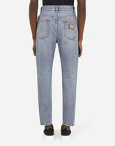 Blue wash high-waisted jeans - | Dolce & Gabbana