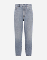 Blue wash high-waisted jeans - | Dolce & Gabbana