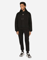 Technical jersey jogging pants with patch - | Dolce & Gabbana