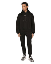 Technical jersey jogging pants with patch - | Dolce & Gabbana