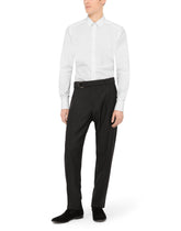 Stretch wool pants with belt - | Dolce & Gabbana
