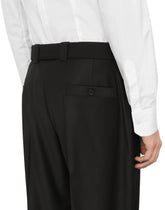 Stretch wool pants with belt - | Dolce & Gabbana