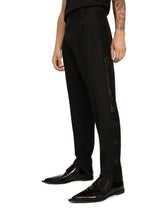 Pants with lace side bands - | Dolce & Gabbana