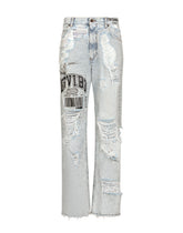 Oversize jeans with rips, print and DGVIB3 patch - | Dolce & Gabbana