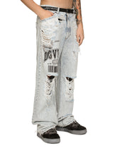 Oversize jeans with rips, print and DGVIB3 patch - | Dolce & Gabbana
