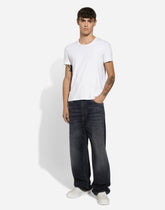 Oversize blue washed denim jeans - | Dolce & Gabbana