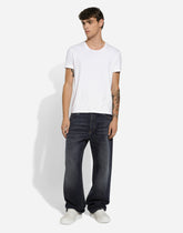Oversize blue washed denim jeans - | Dolce & Gabbana