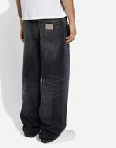 Oversize blue washed denim jeans - | Dolce & Gabbana