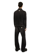 Oversize washed jeans with rhinestone embellishment - | Dolce & Gabbana