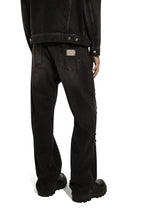 Oversize washed jeans with rhinestone embellishment - | Dolce & Gabbana