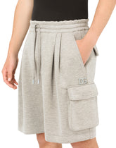 Cargo jogging shorts with DG logo - | Dolce & Gabbana