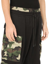Jogging pants with camouflage-print details - | Dolce & Gabbana