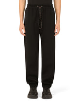 Cotton jogging pants with patch - | Dolce & Gabbana