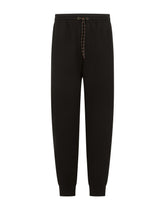 Cotton jogging pants with patch - | Dolce & Gabbana