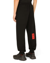 Cotton jogging pants with patch - | Dolce & Gabbana