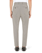 Cotton houndstooth pants with darts - | Dolce & Gabbana