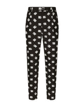 Poplin pants with DG logo print - | Dolce & Gabbana
