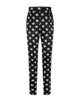 Silk twill pants with DG Monogram print - | Dolce & Gabbana