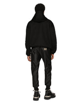 Velvet cargo pants with faux leather details - | Dolce & Gabbana