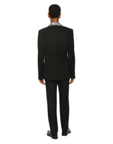 Stretch wool tuxedo pants - | Dolce & Gabbana