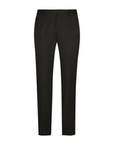 Stretch wool tuxedo pants - | Dolce & Gabbana