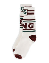 Stretch cotton socks with jacquard DG logo - | Dolce & Gabbana
