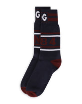 Stretch cotton socks with jacquard DG logo - | Dolce & Gabbana