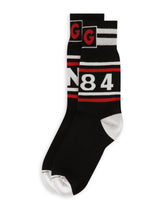 Stretch cotton socks with jacquard DG logo - | Dolce & Gabbana