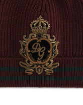 Knit wool hat with DG patch - | Dolce & Gabbana