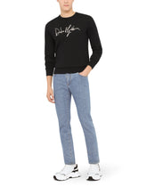 Wool round-neck sweater with Dolce&Gabbana embroidery - | Dolce & Gabbana
