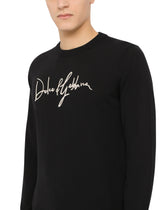 Wool round-neck sweater with Dolce&Gabbana embroidery - | Dolce & Gabbana