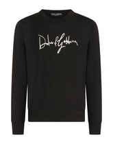 Wool round-neck sweater with Dolce&Gabbana embroidery - | Dolce & Gabbana